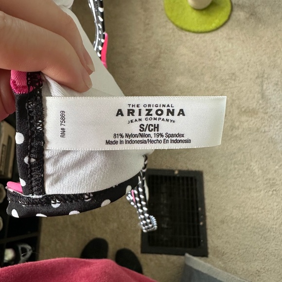 Arizona Jean Company Black and White Polka Dot Bikini Top - Picture 4 of 4